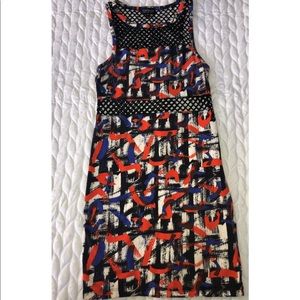 Multi color mesh dress